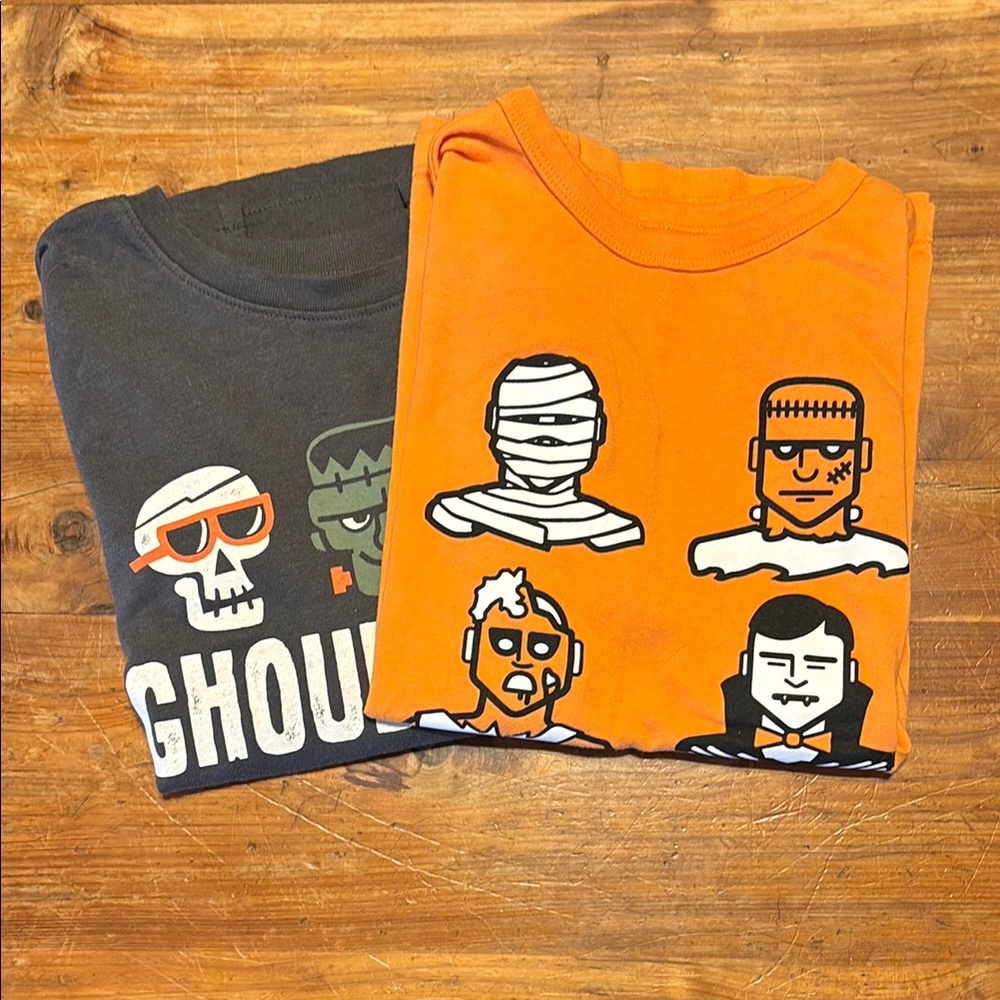 Halloween Themed Kids T-Shirts - Orange and Black